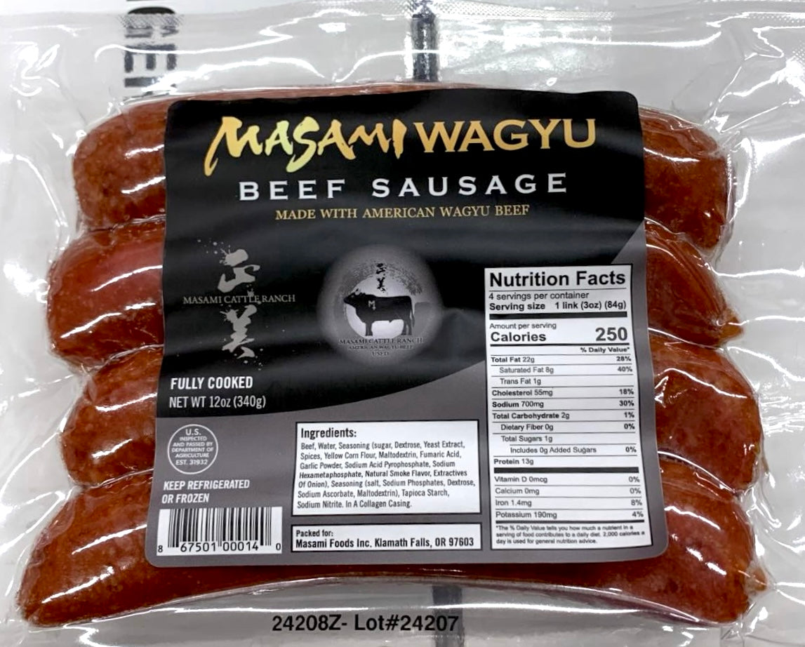 American Wagyu Sausages | Masami Ranch | 4 Pack | 12 oz