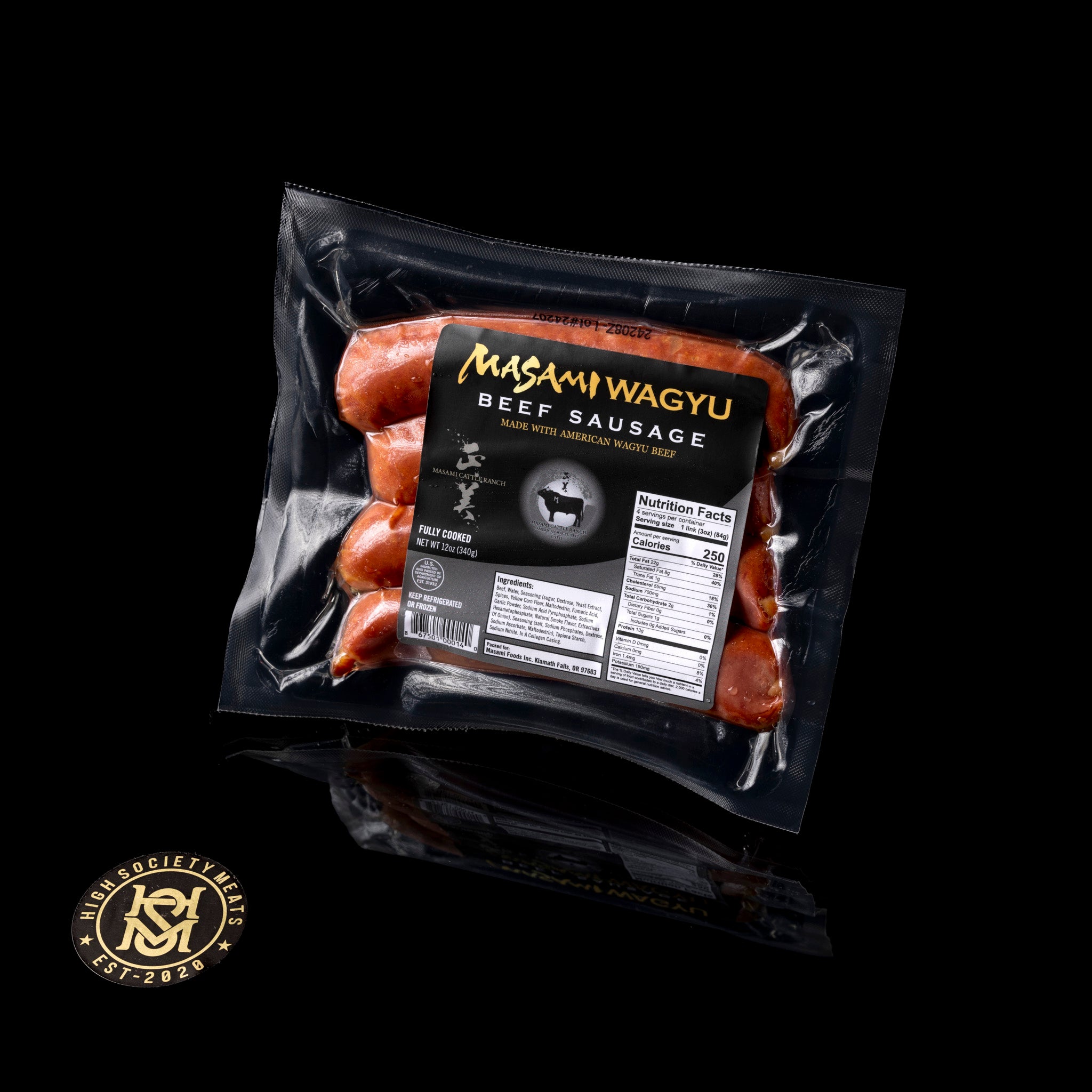 American Wagyu Sausages | Masami Ranch | 4 Pack | 12 oz