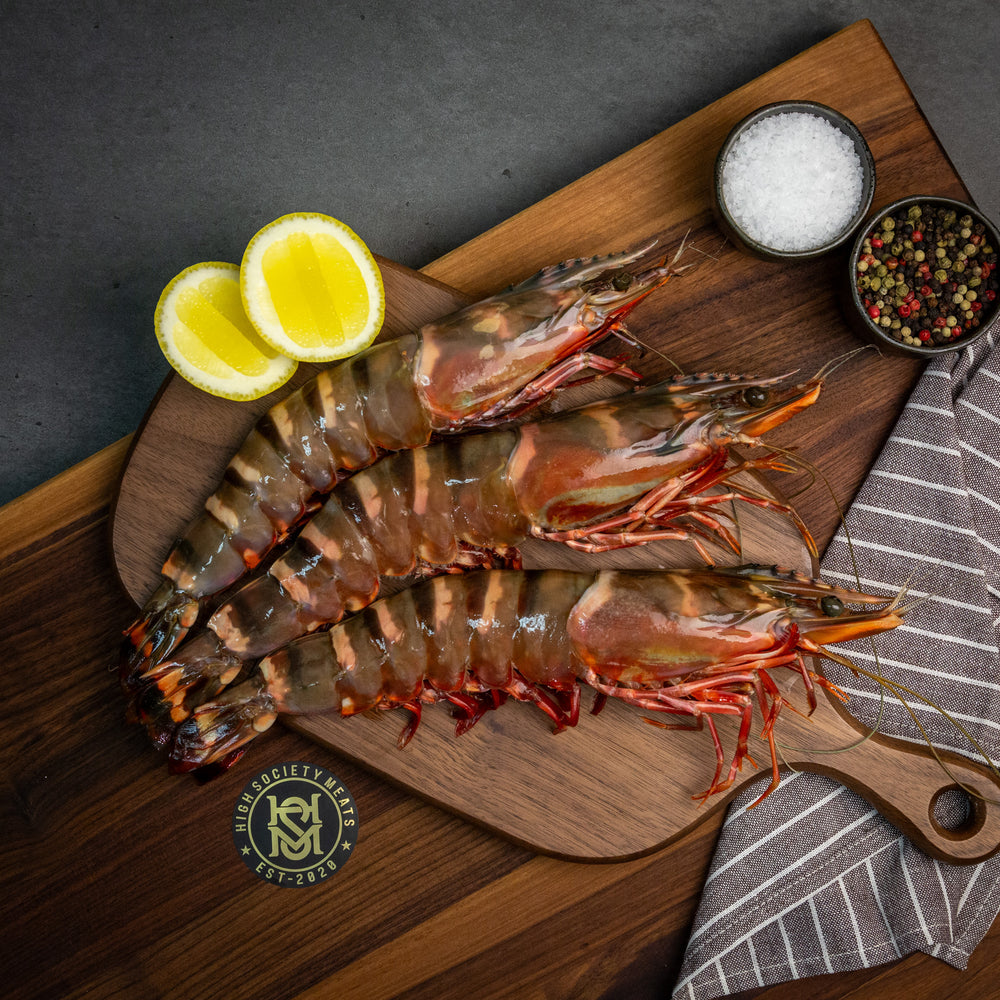 Colossal Tiger Prawns U4 Wild Caught 4.4 lb